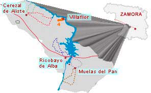 mapa-ruta-la-barca-de-villaflor Con esta ruta se ha buscado la propia imagen del agua, del embalse, que condicionó las vidas de estas gentes.